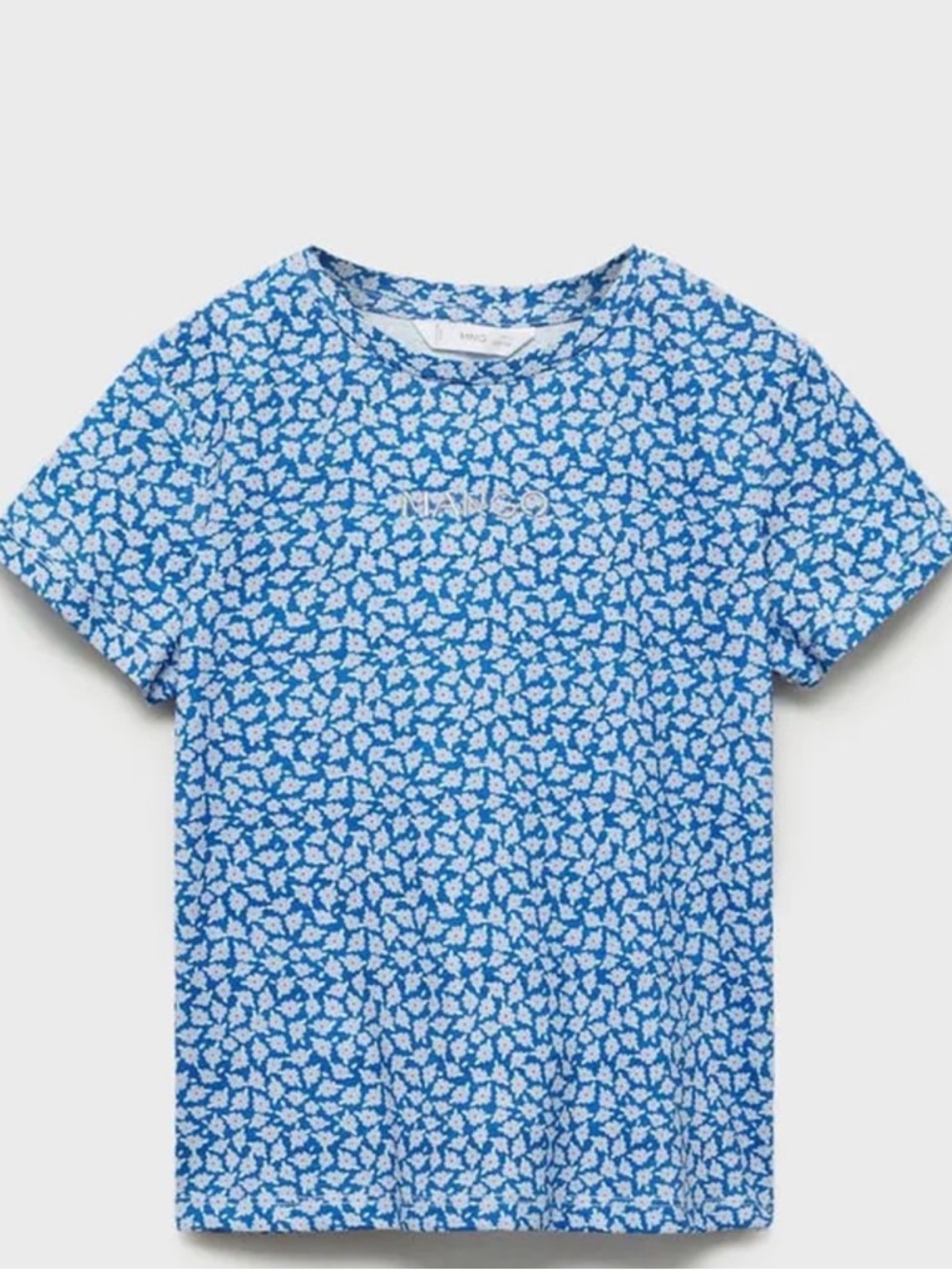 Mango Kids Blue Floral Logo Tee